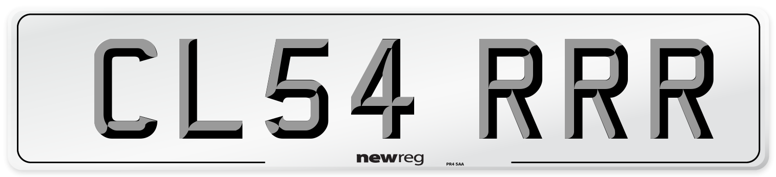 CL54 RRR Number Plate from New Reg